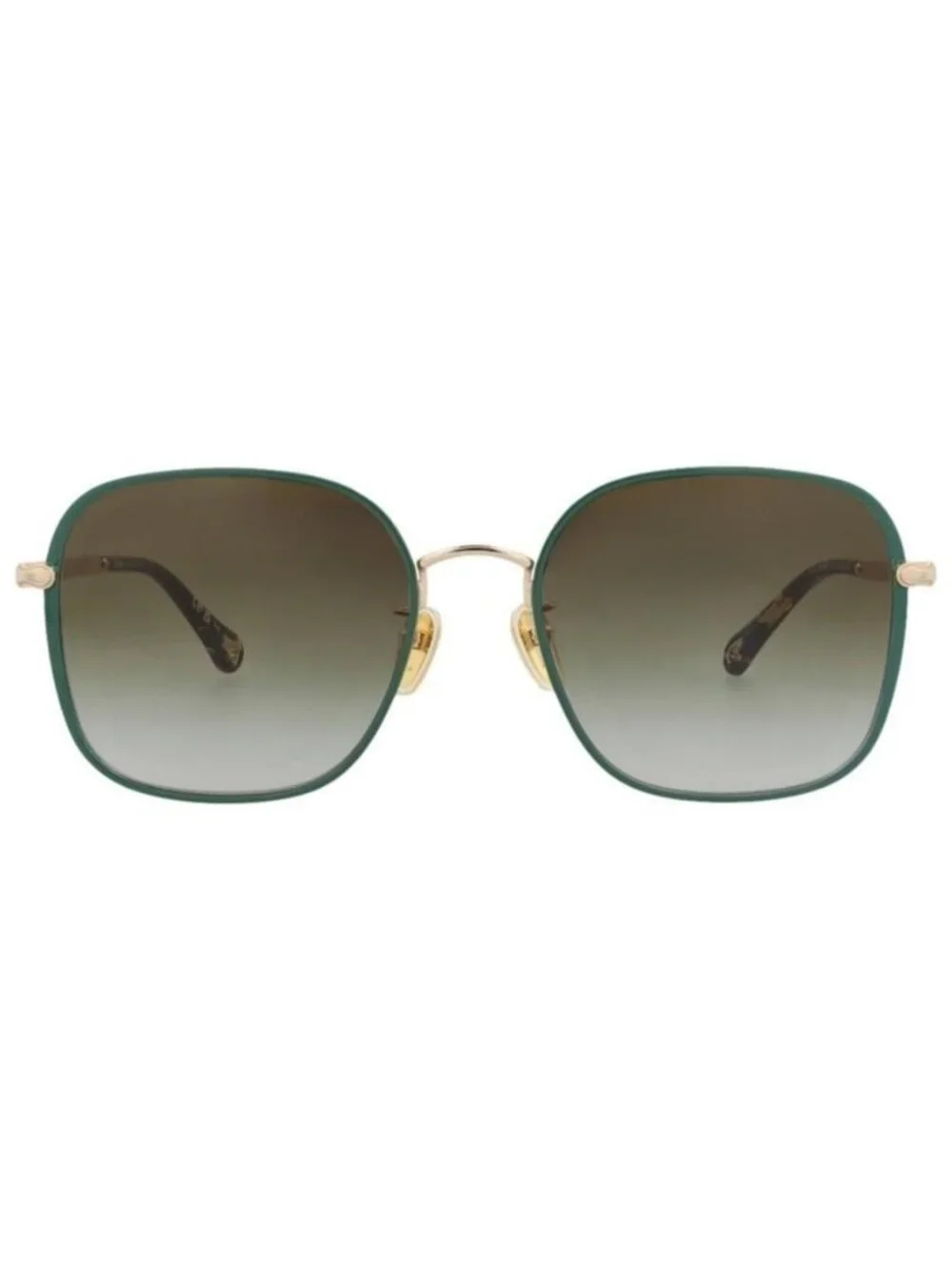 New Chloé Womens Square/Rectangle Gold Gold Green Fashion Designer Sunglasses